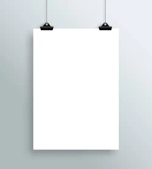 矢量悬挂空白白色a4海报