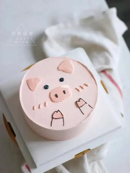 简单可爱de小猪手绘生日蛋糕燕郊