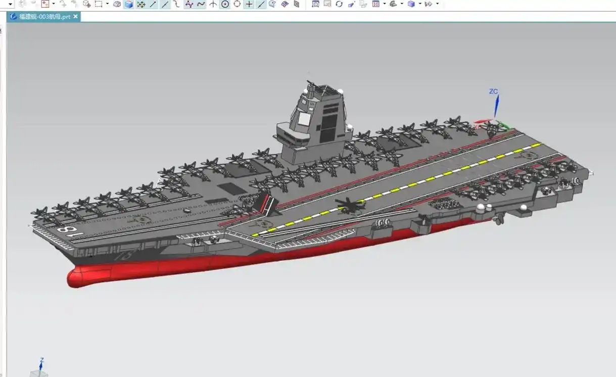 003航母设计ug三维图渲染模型参考图纸#建模 #画图 #3 - 抖音