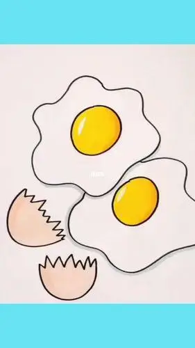 煎鸡蛋简笔画煎鸡蛋简笔画图片大全