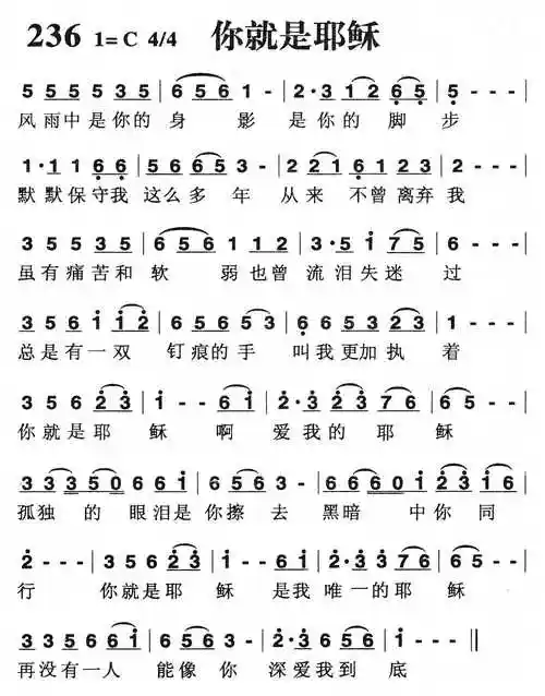 你就是耶稣) / 南窗听雨编辑相关歌谱:[简谱]第777首 -你就是耶