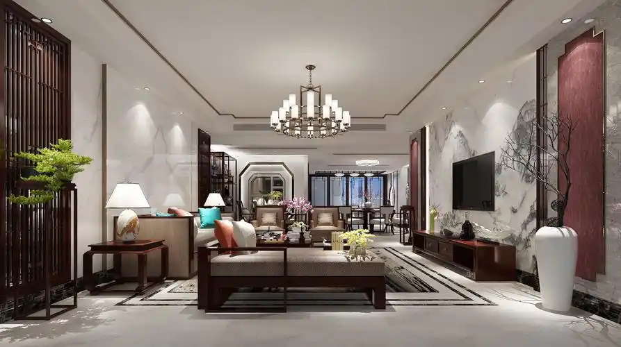 新中式装修效果图_新中式装修样板间_保障网装修效果图