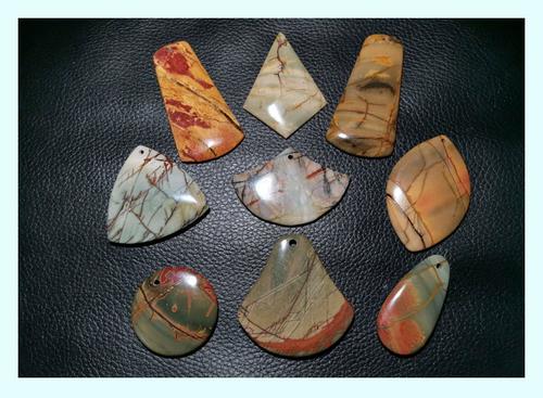 晴天石头铺天然有孔毕加索石裸石吊坠多种形状diy配件