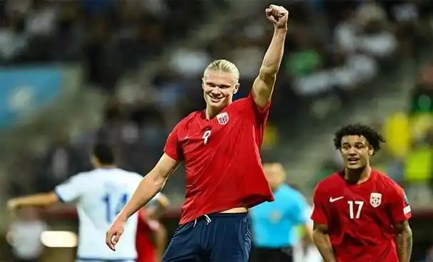 哈兰德9分钟双响挪威保留欧洲杯希望