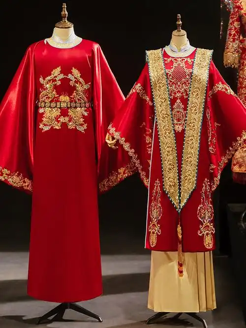 明制男女汉服婚服2022新款古装结婚中式嫁衣龙凤褂情侣秀禾服套装