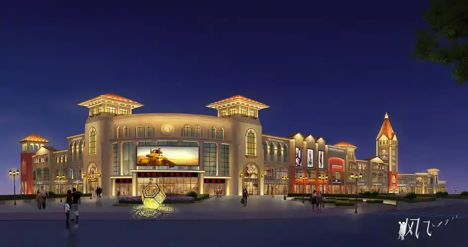 欧式风情商业街夜景光环境设计