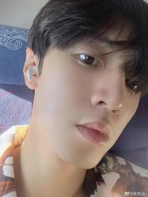 陈哲远晒怼脸素颜自拍照