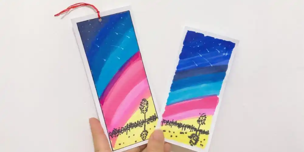 一分钟教你自制星空书签制作超简单画画零基础都能行