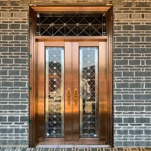 304不锈钢门双开门 不锈钢防盗门家用玻璃门别墅农村进户大门