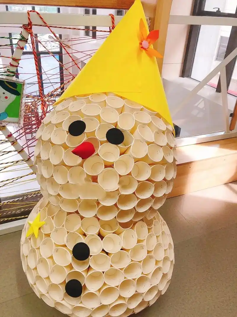 创意手工,纸杯雪人.需要用到306个杯子,准备好订书机呦 # - 抖音