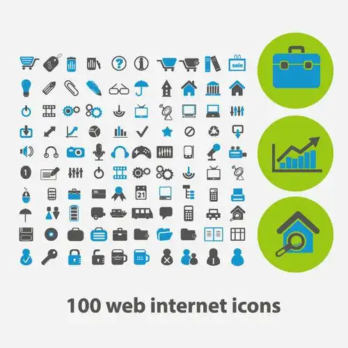 网页矢量平面化小图标