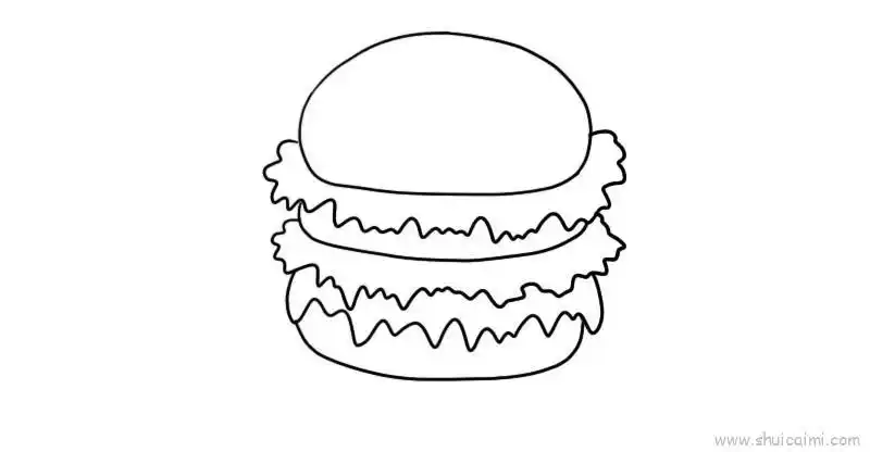 汉堡儿童画怎么画汉堡简笔画画法
