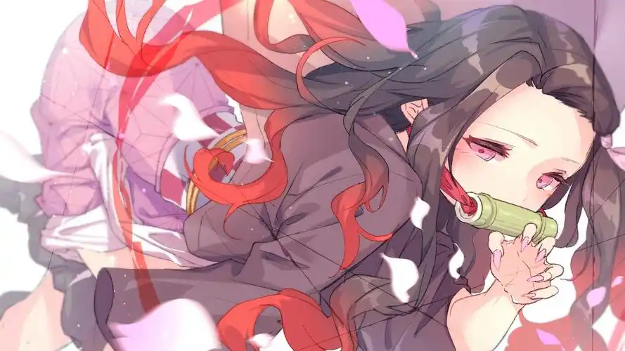 鬼灭之刃可爱萌系祢豆子桌面壁纸