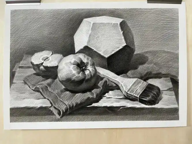 素描‖几何体组合‖石膏‖步骤图#素描几何体  #素描静物  #素描  #零