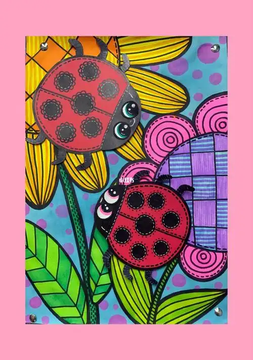 创意儿童画七星瓢虫