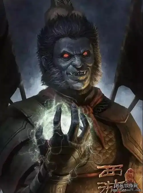 早已被齐天大圣孙悟空的霸气与魅力所折服尤其是太多的男性纹身爱好者