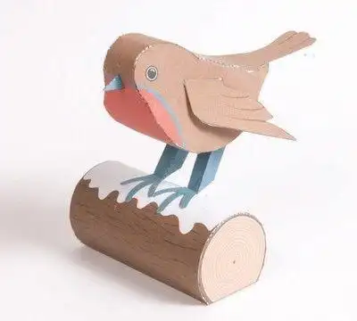 diy手工益智剪纸折纸仿真动物小鸟山雀3d立体拼装纸模型玩具