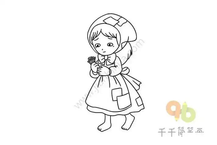 安徒生童话卖火柴的小女孩简笔画