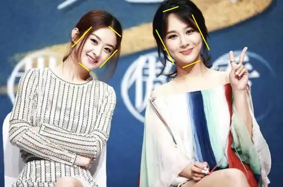 圆脸和杨紫的鹅蛋脸大小对比同理,超模米兰达可儿以圆圆的娃娃脸著名