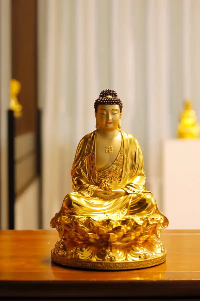 三宝佛释迦牟尼(佛祖)|掐丝贴金|欢迎结.材质:a级黄铜 工 - 抖音