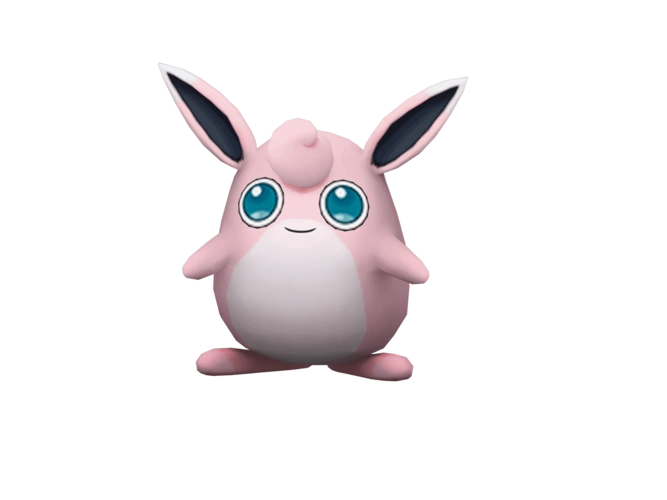 神奇宝贝胖可丁通体看上去不像胖丁那样圆,身上的粉色也比进化前更浅