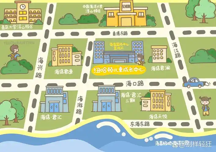 位置地图|手绘地图约稿——商场位置地图 诚接手绘地图,研学地图,校园