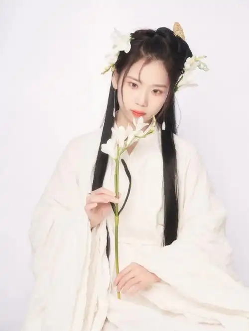 古风肖像玉簪花仙子