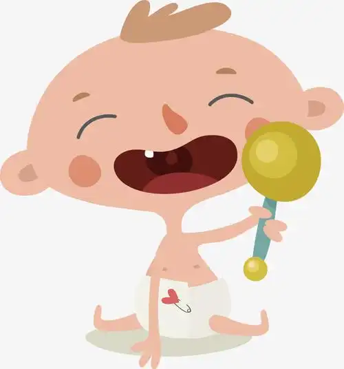 宝宝开怀大笑矢量素材