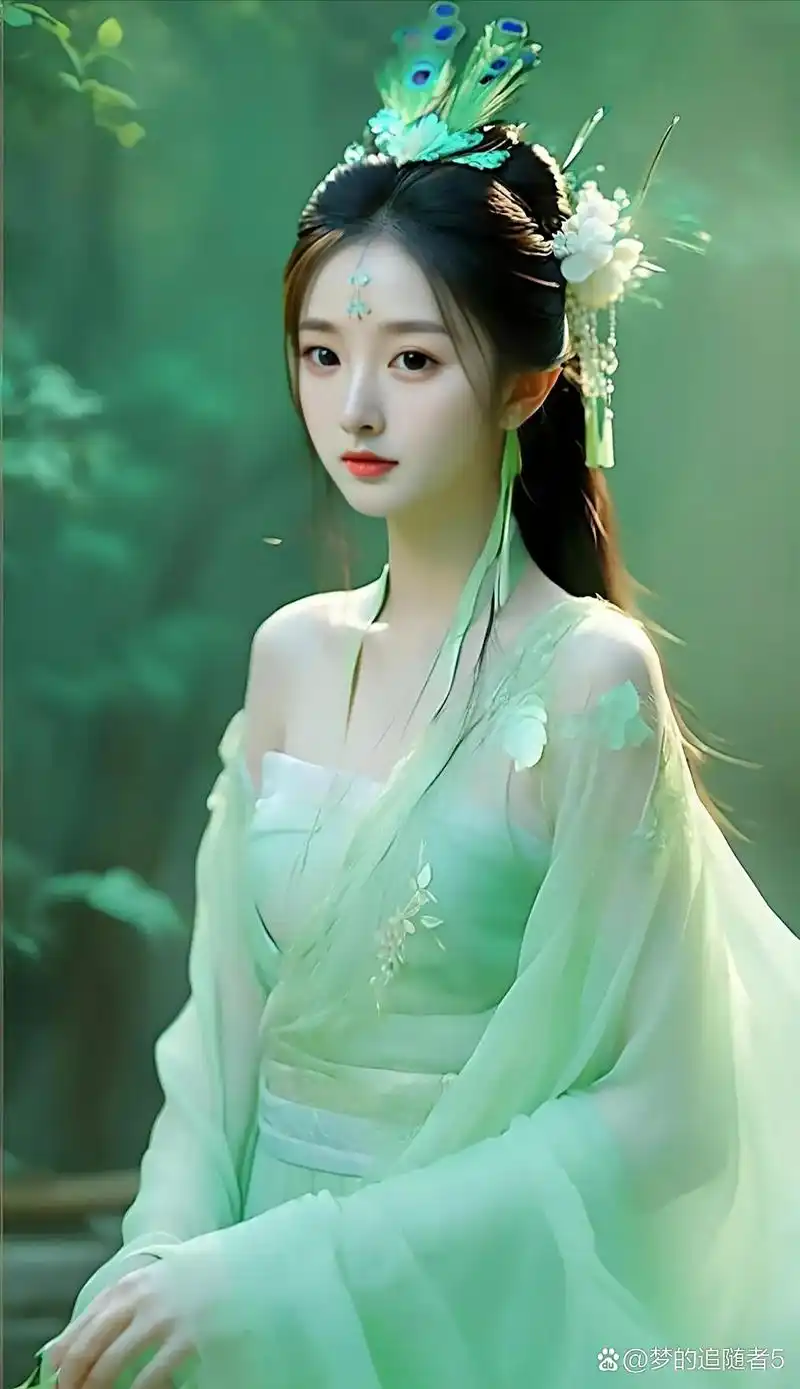 在那如梦如幻的场景中,她似仙女下凡.