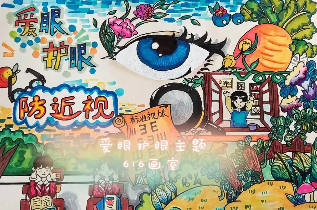 爱眼护眼主题绘画 - 抖音