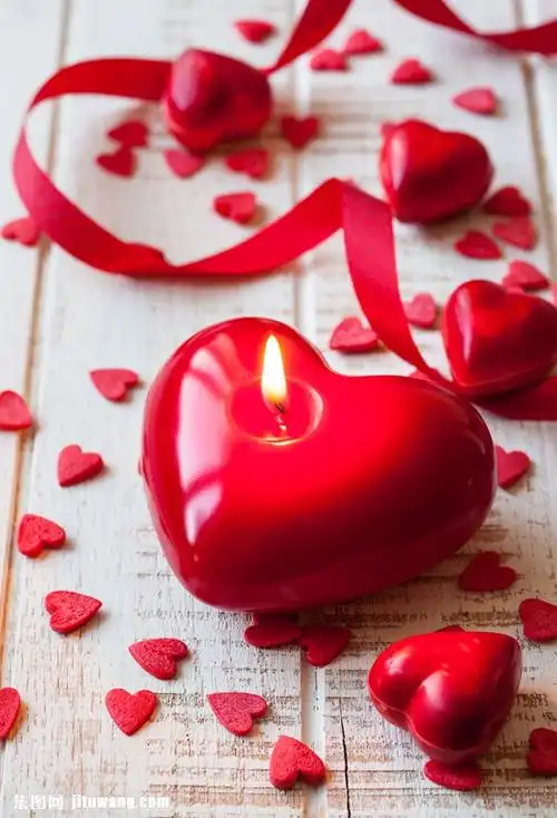 飘带心形蜡烛