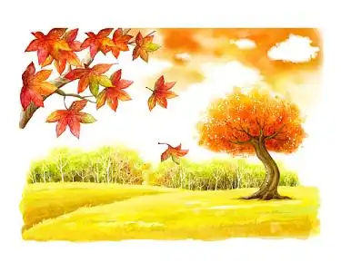 秋天风景插画