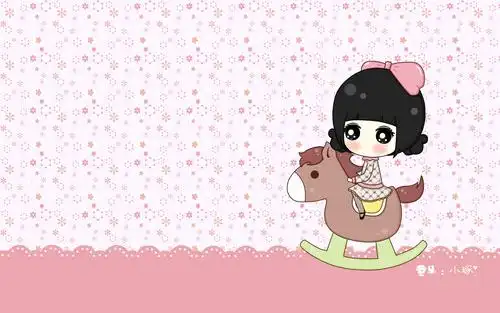 精美的手绘卡通可爱女生系列桌面壁纸高清
