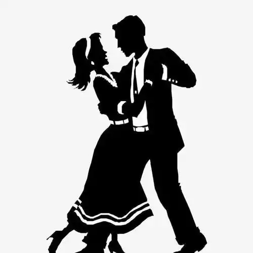 男女拉丁舞卡通画的剪影