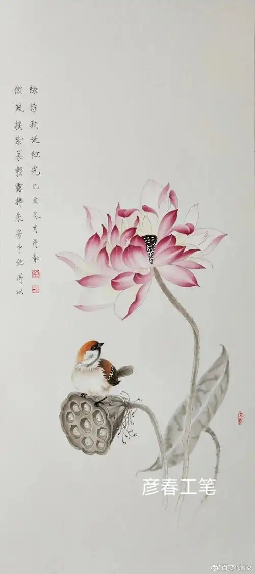 欣赏| 楚彦春复古风工笔花鸟画98图 清新淡雅