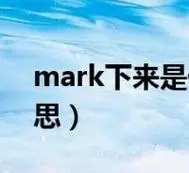 mark下来是什么意思(mark一下是什么意思)