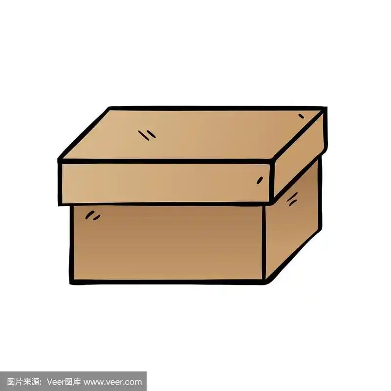白色背景上的卡通盒子
