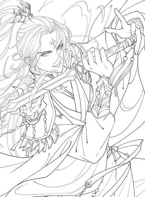 《君鉴 古风美男线稿手绘技法 萌绘诗忆江南 古风涂色集》【摘要 书评