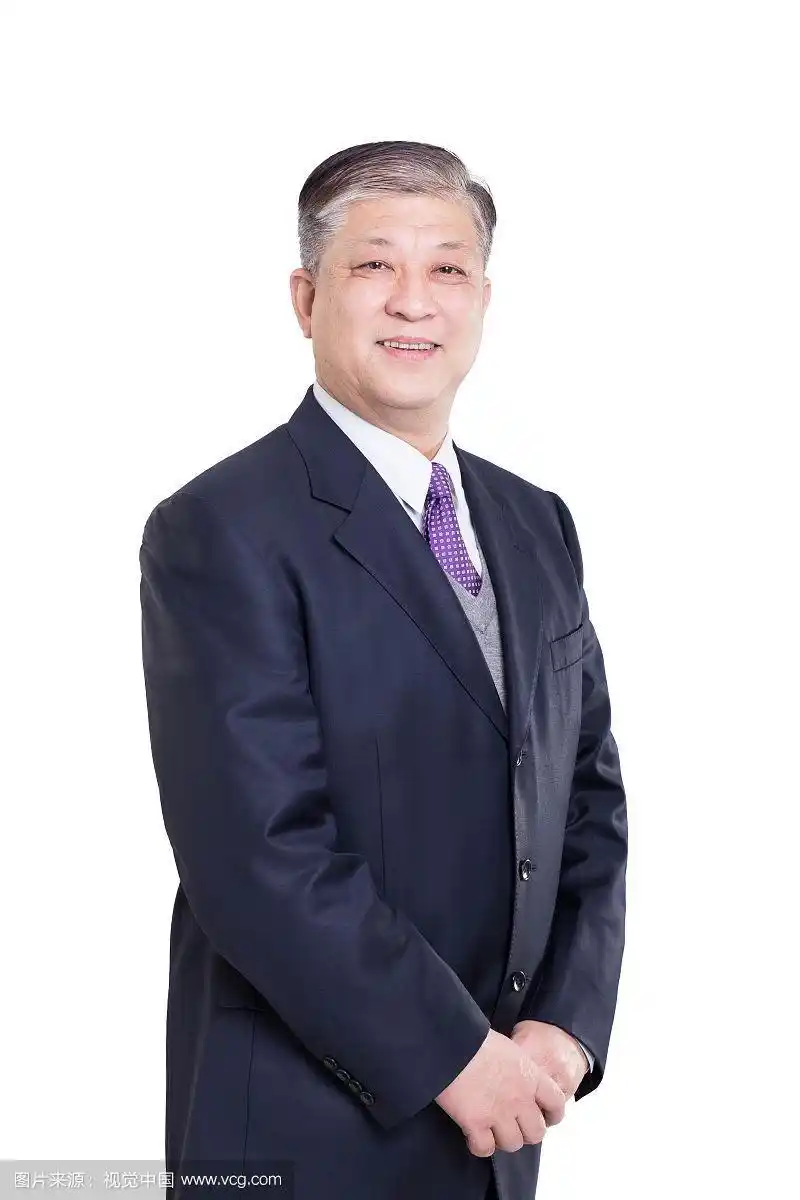 身穿深色西服的老年商务人士半身照