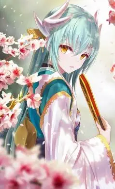 蕾丝古风莲花装动漫红色瞳孔小姐姐