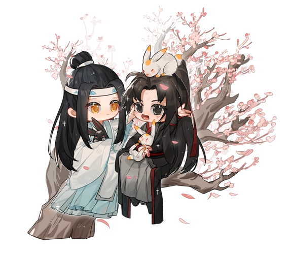 看见兔子了吗?_魔道祖师魔道祖师q版忘羡墨香铜臭绘画作品