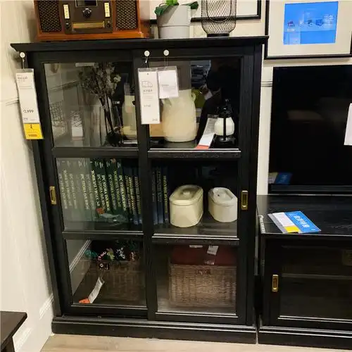 宜家马赫玻璃门餐边柜展示柜收纳柜储物柜餐边柜