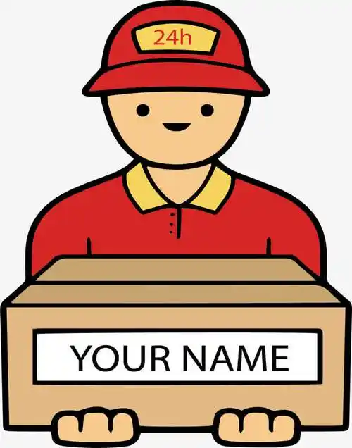 红色衣服快递员