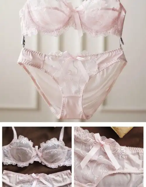 清纯性感蕾丝少女成套内衣内裤文胸套装雷丝少妇小胸聚拢调整型诱惑