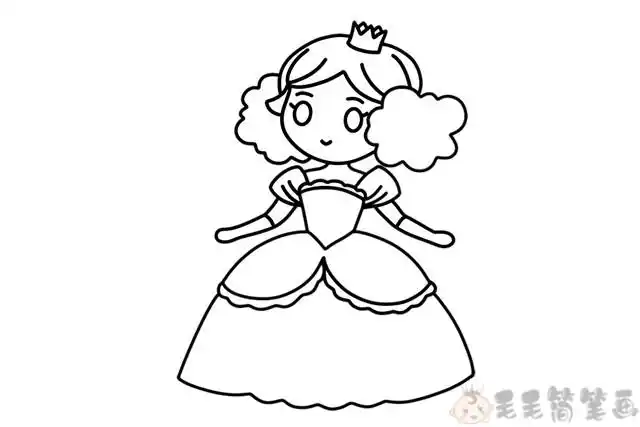 可爱美丽的小公主儿童画教程