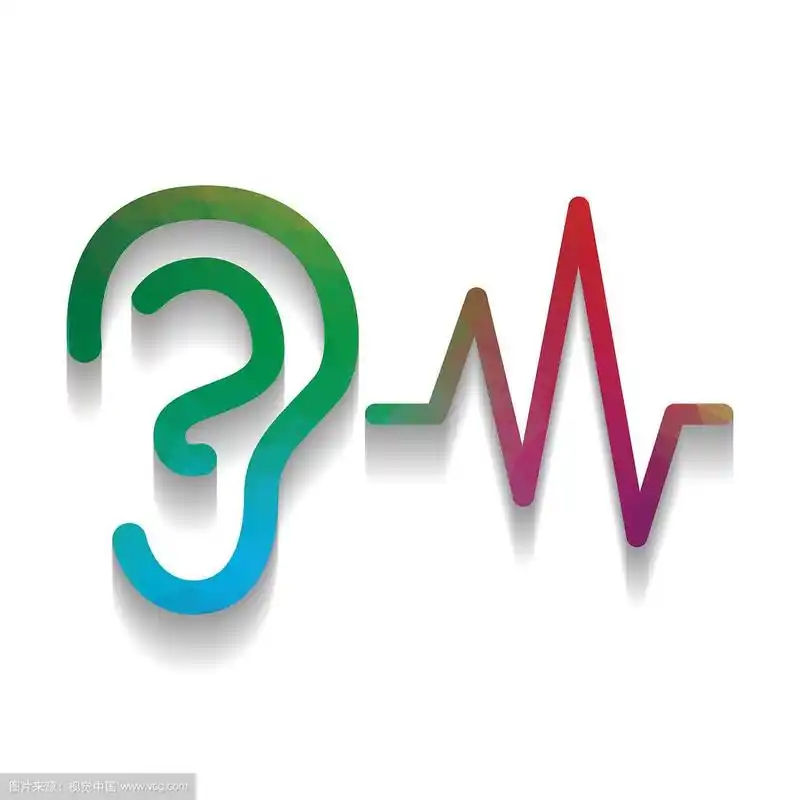 耳朵听声音标志彩色图标