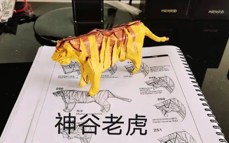 【折纸】这叫老虎?(20倍延迟摄影神谷老虎,非教程)_哔哩哔哩_bilibili