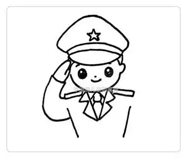 军人简笔画简单帅气 - 简单简笔画
