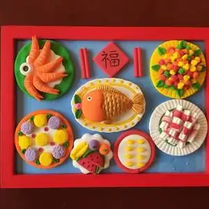 粘土年夜饭面食鱼成品黏土美食饺子套餐亲自活动手工制作来图定制