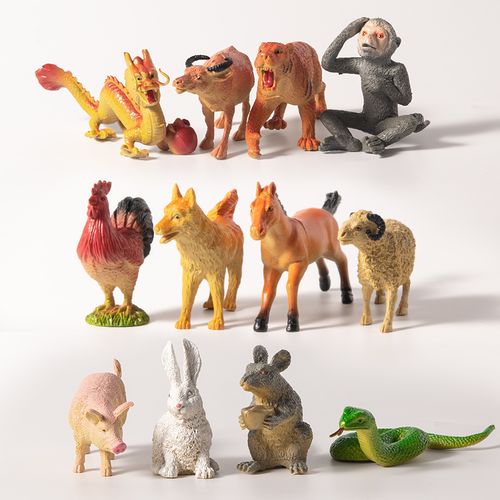 十二生肖玩具儿童女男孩12小号森林野生认知仿真动物模型全套装